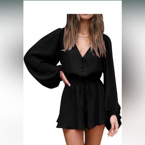 Women's Long Sleeve Short Romper - NEW